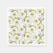 Papieren servet met appel getekend. (Voorkant)