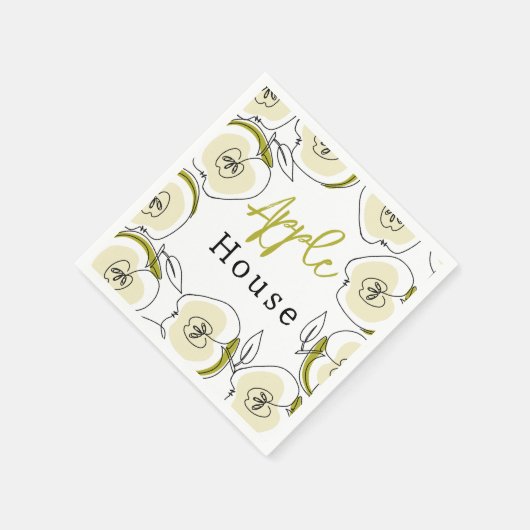 Papieren servet met appel getekend. (Hoek)