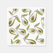 Papieren servet met avocado. (Voorkant)