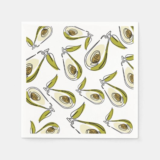 Papieren servet met avocado. (Voorkant)