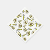 Papieren servet met avocado. (Hoek)