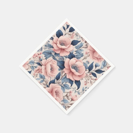 Papieren servet met bloemontwerp (Hoek)