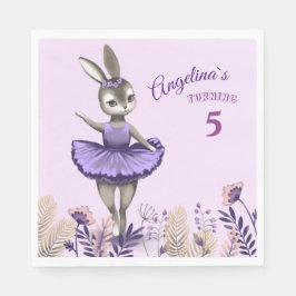 Papieren servet met een schattig ballerina konijnt