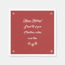 Papieren servet met kerstbericht