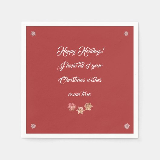 Papieren servet met kerstbericht (Voorkant)