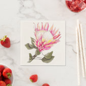 Papieren servet met King Protea (Insitu)