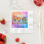 Papieren servet met vrede liefde gelijkheid (Insitu)