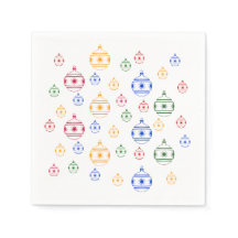 Papieren servet - Ornamenten met kerstbomen