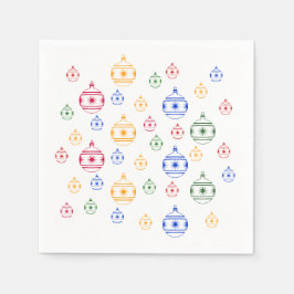 Papieren servet - Ornamenten met kerstbomen