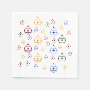 Papieren servet - Ornamenten met kerstbomen