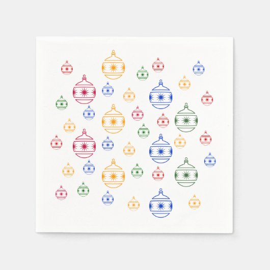Papieren servet - Ornamenten met kerstbomen (Voorkant)