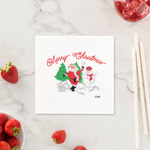 Papieren servet : Prettig kerstfeest