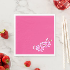 Papieren servet - Roze gestripte Geraniums