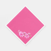 Papieren servet - Roze gestripte Geraniums (Hoek)