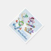 Papieren servet schattige kerst sneeuwpoppen (Hoek)