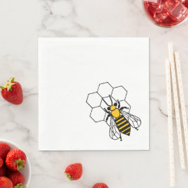 Papieren servet - Single Yellow and Black Bee
