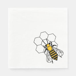Papieren servet - Single Yellow and Black Bee