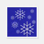 Papieren servet - Snowflakes - Wit op blauw (Voorkant)
