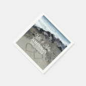 Papieren servet - Twee harten in het zand (Hoek)