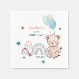 Papieren servet voor de eerste verjaardag.