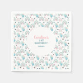 Papieren servet voor de eerste verjaardag. (Voorkant)