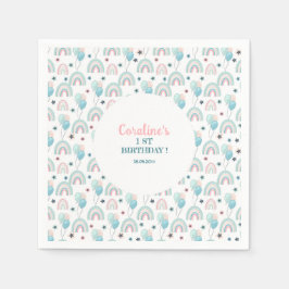 Papieren servet voor de eerste verjaardag.