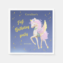 Papieren servet voor de eerste verjaardag met eenh