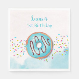 Papieren servet voor een 1e verjaardag.