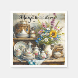 Papieren servet voor keuken bruidsdouche