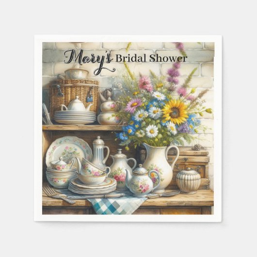 Papieren servet voor keuken bruidsdouche (Voorkant)