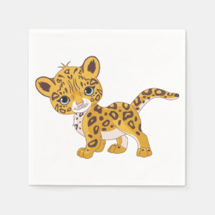 Papieren servetjes met jaguarwelp servet