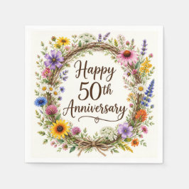 Papieren servetten 50-jarig huwelijksjubileum, 50