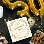 Papieren servetten 50ste gouden huwelijksjubileum