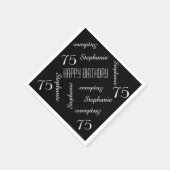 Papieren servetten, 75e verjaardagsfeestje met her servet (Hoek)