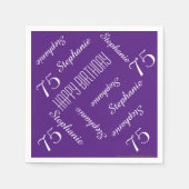 Papieren servetten, 75e verjaardagsfeestje met her servetten (Voorkant)