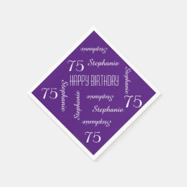 Papieren servetten, 75e verjaardagsfeestje met her servetten