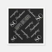 Papieren servetten, 80ste verjaardagsfeestje met h servetten (Voorkant)
