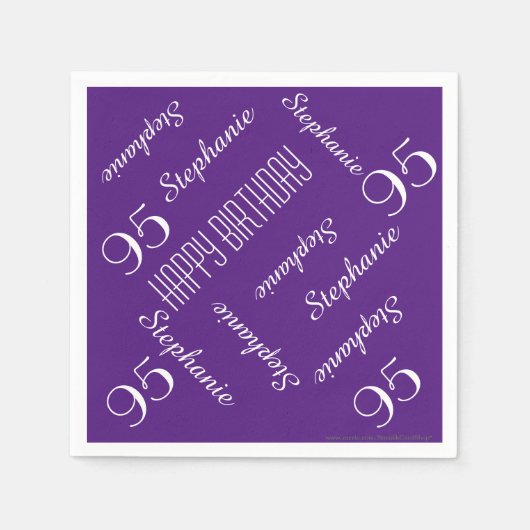 Papieren servetten, 95e verjaardagsfeest met herha servetten (Voorkant)