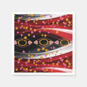 Papieren servetten, Abstract rood zwart wit Servet (Voorkant)
