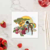 Papieren servetten, Afrikaans Vrouw Sinaasappels B Servet (Insitu)