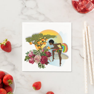 Papieren servetten, Afrikaans Vrouw Sinaasappels B Servet