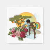 Papieren servetten, Afrikaans Vrouw Sinaasappels B Servet (Voorkant)