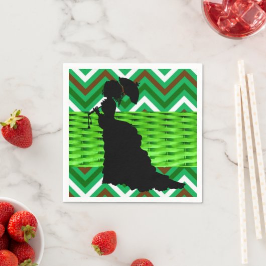 Papieren servetten, Afrikaanse vrouw groen Servet (Insitu)