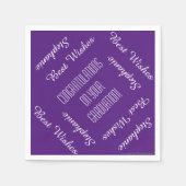 Papieren servetten, afstudeerfeest herhalende name servet (Voorkant)