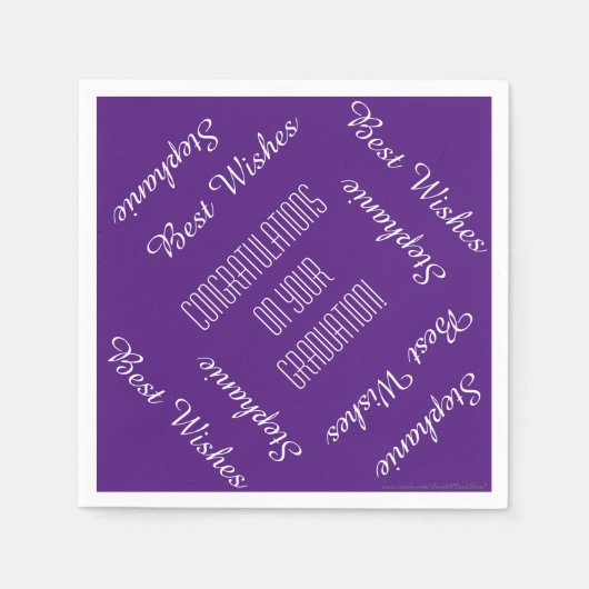 Papieren servetten, afstudeerfeest herhalende name servet (Voorkant)