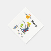 Papieren servetten, alligator vis visser zon servet (Hoek)