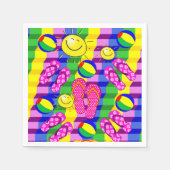 Papieren servetten, Beach Sun Teenslippers Servet (Voorkant)