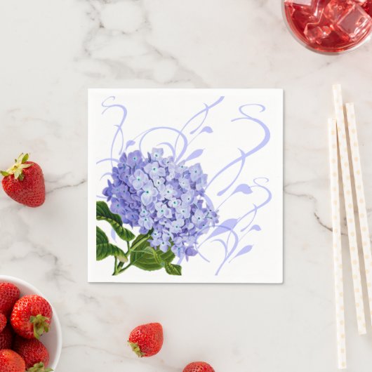 Papieren servetten-Blauwe Hydrangea Papieren serve Servet (Insitu)