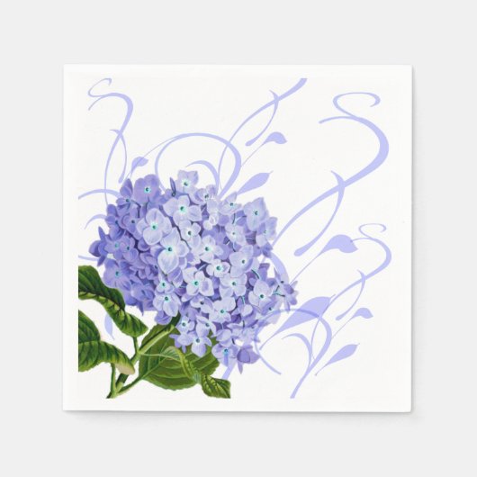 Papieren servetten-Blauwe Hydrangea Papieren serve Servet (Voorkant)