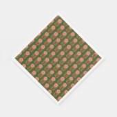 Papieren servetten -  bloemmotief op groen (Hoek)